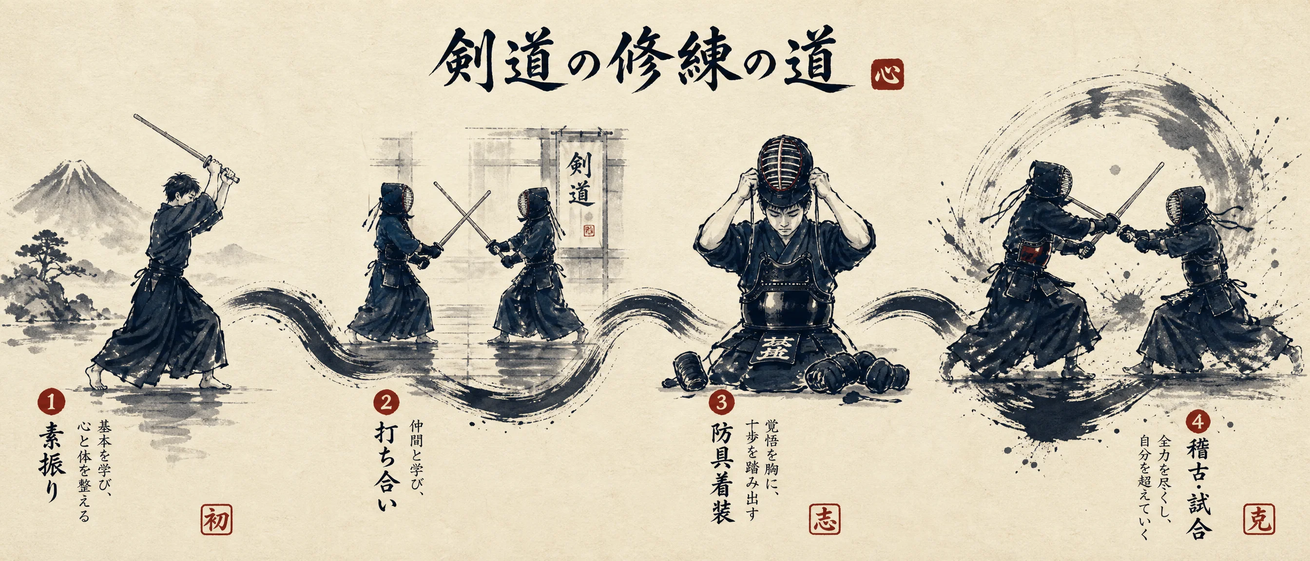 剑道修行历程‍水墨时间轴